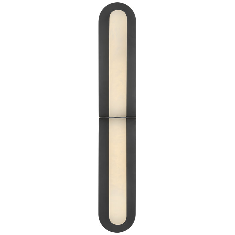 Kelly Wearstler Fosse 28" Linear Tube Sconce with Alabaster, Bronze