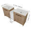 Meuble-lavabo autoportant de 72 po avec lavabo en céramique et armoires de rangement, porte à fermeture en douceur, armoire combinée 02430IMO * 2 + 0312, ensemble KD