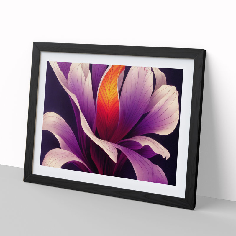 Sweet Flower - Single Picture Frame Print, Black, 46cm H x 64cm W x 2cm D