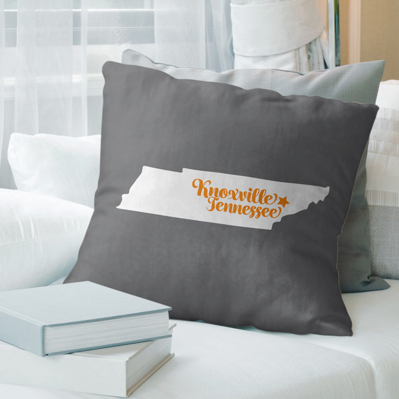 Coussin, Knoxville, 26 po x 26 po, Gris / jaune