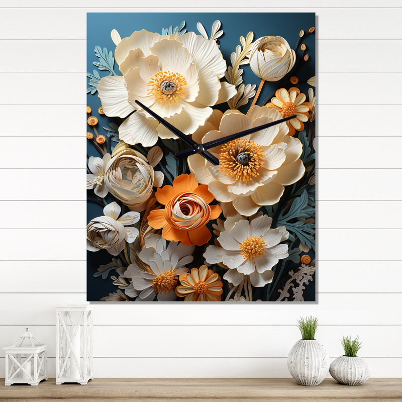 Mute Hue Buttercups Merge I - Horloges murales Buttercups, Petit
