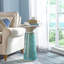 Table d'appoint moderne avec base élégante et plateau rond - Décoration élégante pour le salon ou les petits espaces - Table de bout étroite pour la décoration intérieure