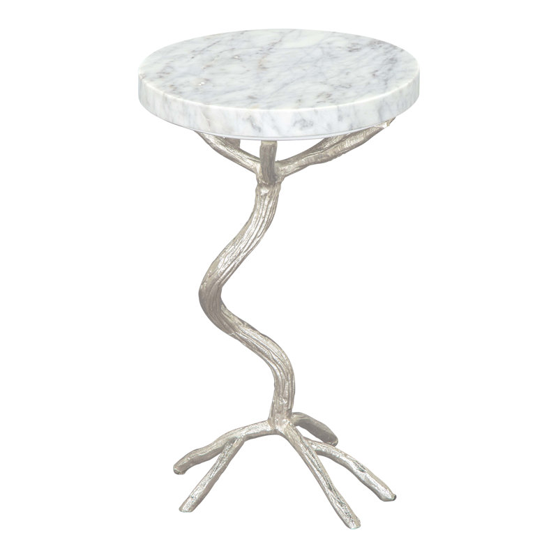 Table d'appoint Joel - blanc et argent