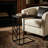 Warren Accent C-Table in Brown Color, Metal Base with Wood Top