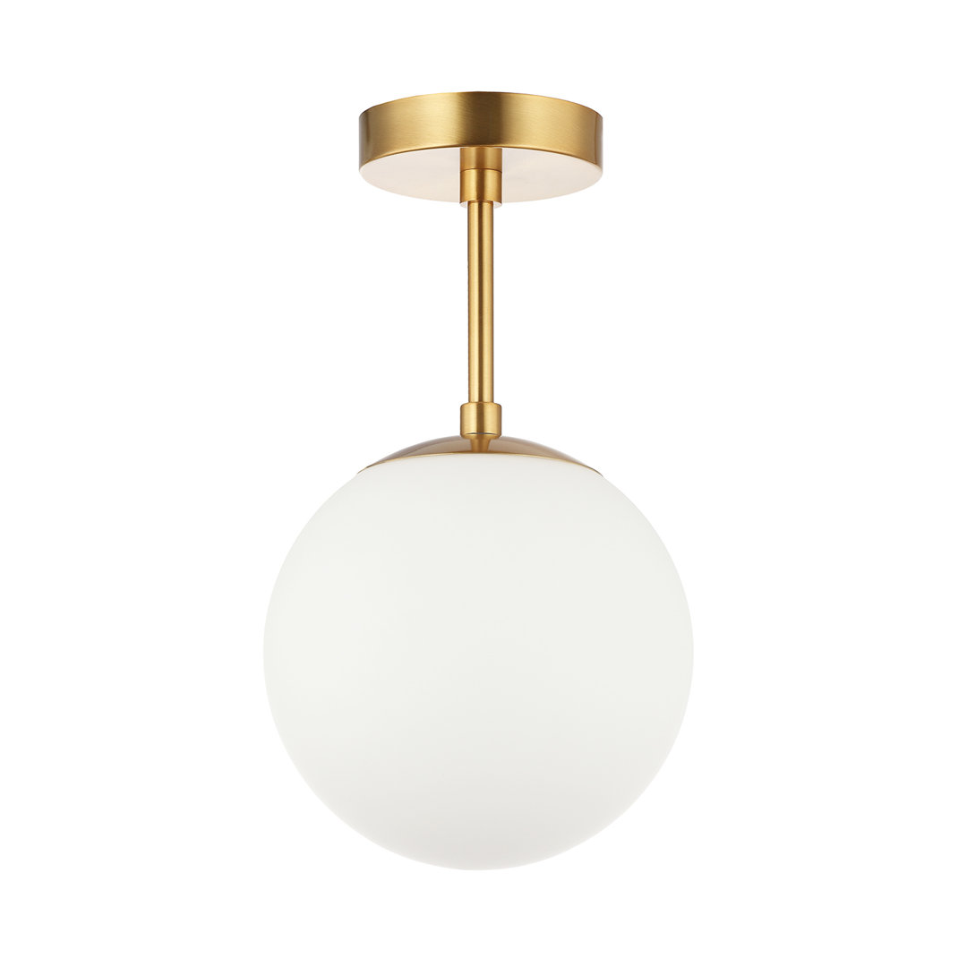 Bruning Traditional Glass Globe IP44 Bathroom Ceiling Light Fixture