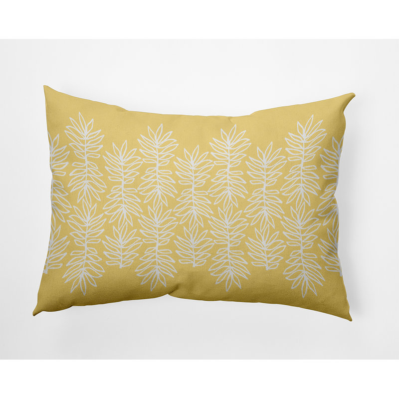 Reversible Throw Pillow, Yellow/White Floral