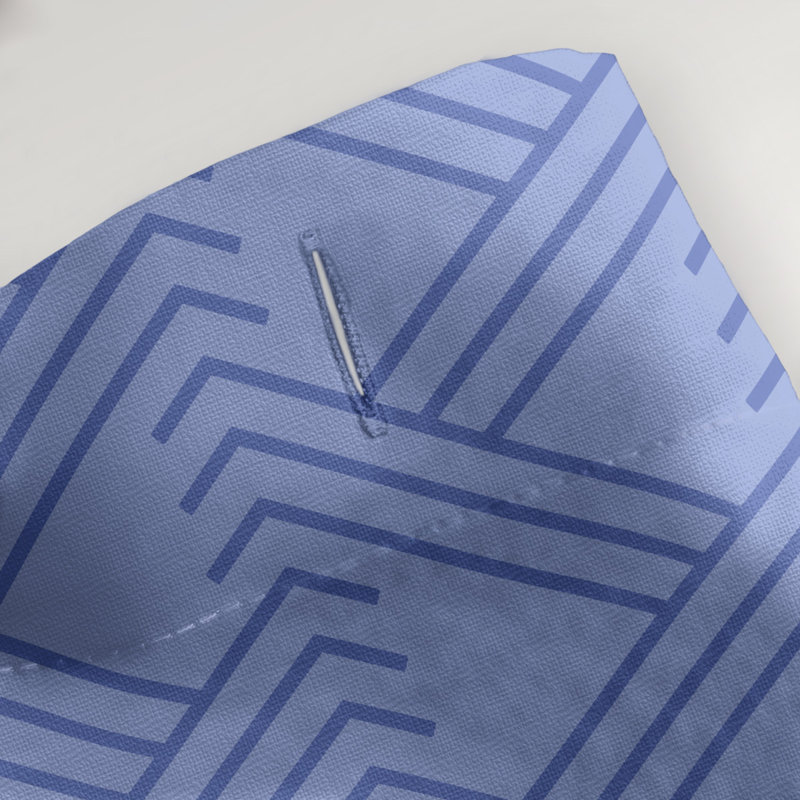 Rideau de douche simple Classic Zig Zag, Bleu