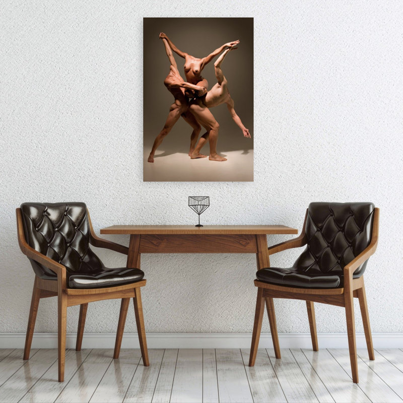 «Graceful Nude Embrace Elegant Modern Abstract», reproduction d'art murale, 36" H x 24" W