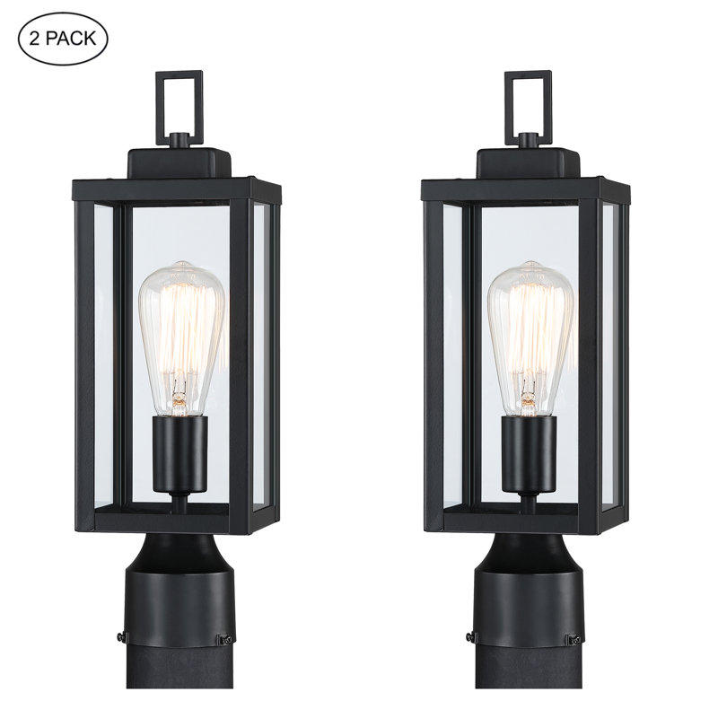Luminaire sur mât câblé noir Eddysville, H 16,5 po x l 5,14 po x P 5,14 po