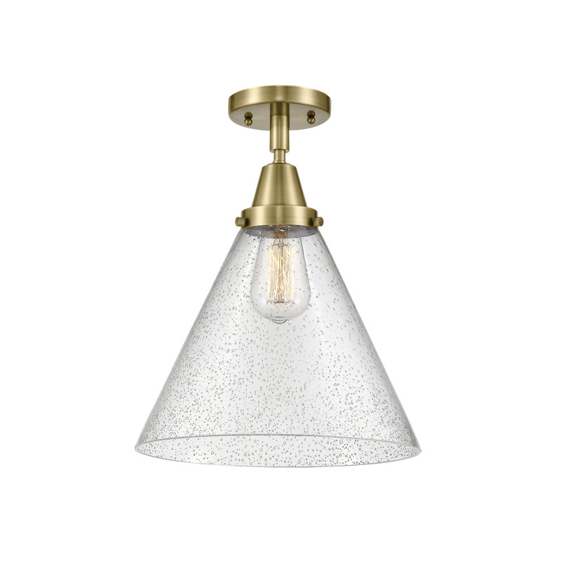 Plafonnier en verre, Laiton antique, Ampoule non incluse, Oui