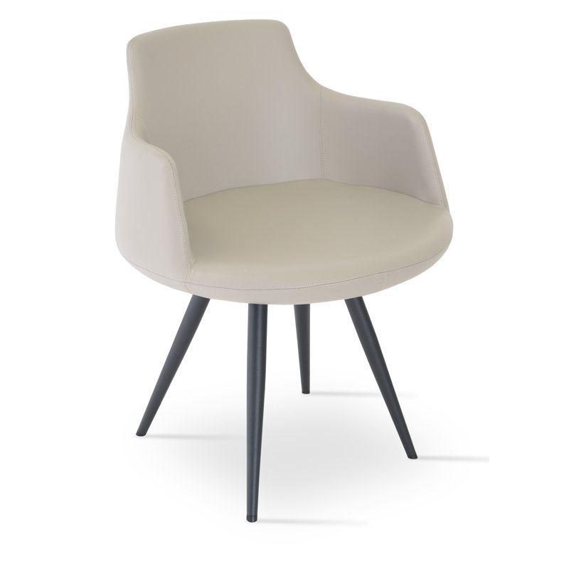 Fauteuil de 25 po de large Dervish, Noir, Similicuir os