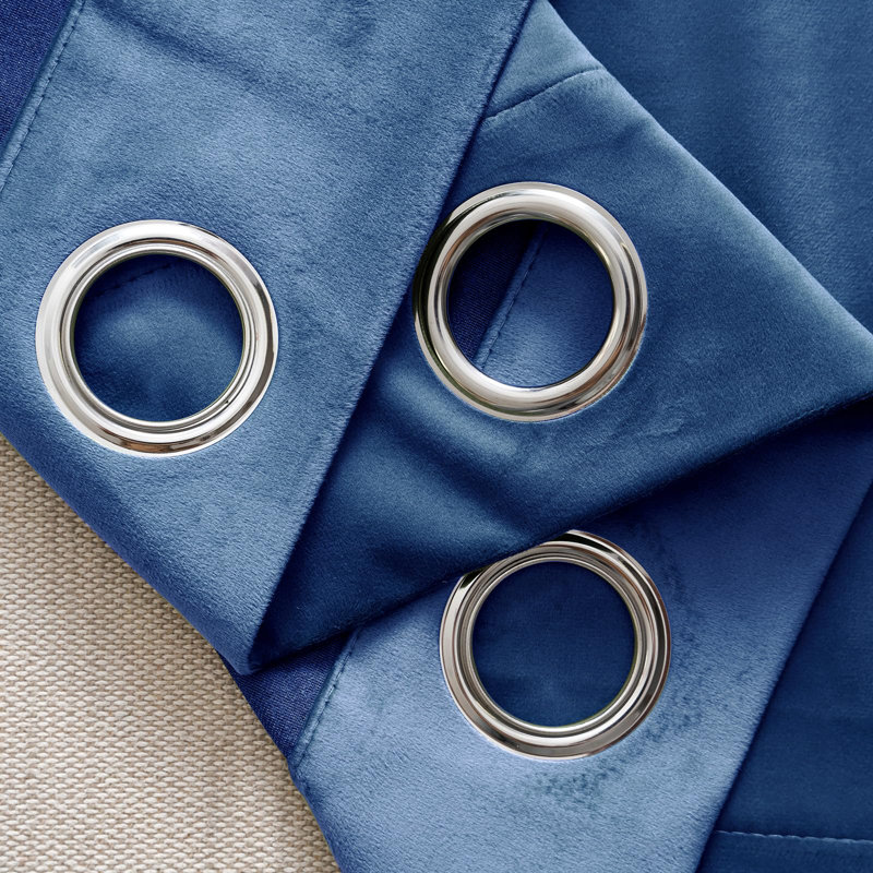 Velvet Curtains Room Darkening Curtains 2 Panel Set Super Soft luxury Grommet Curtains, Navy Blue, 52" W x 96" L
