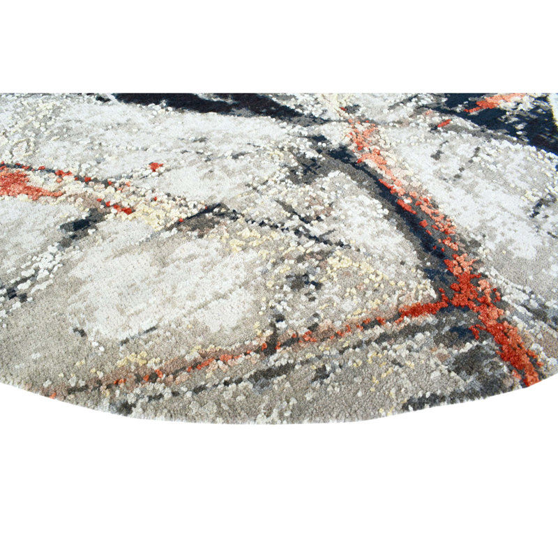 Hand Woven Silk and Wool Abstract Area Rug
