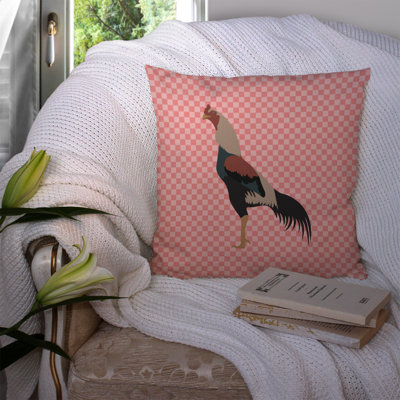 Coussin décoratif d’extérieur en toile carrée à contrôle de poulet