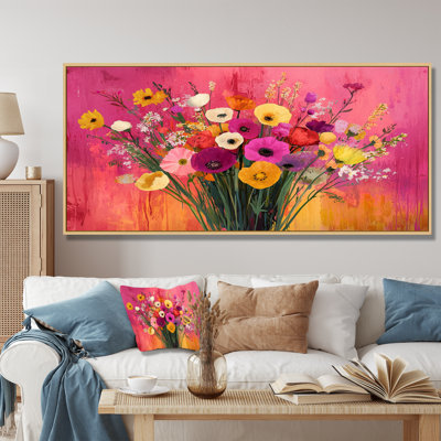 Célébration rose des bouquets assortis - Art mural assorti