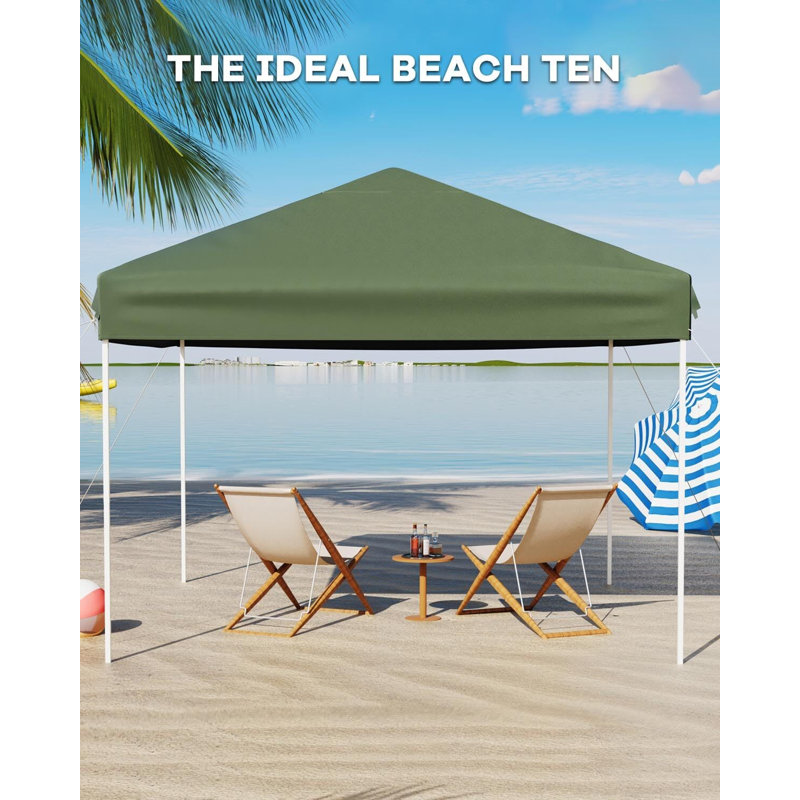 10x10ft / 10x30ft Pop Up Canopy Tent with Sidewalls - Heavy Duty Adjustable Height Outdoor Canopy, Includes 4/8-Weight Anchoring System / Roller Bag for Events/Camping - Blue/Black/Green/White/Gray/Khaki