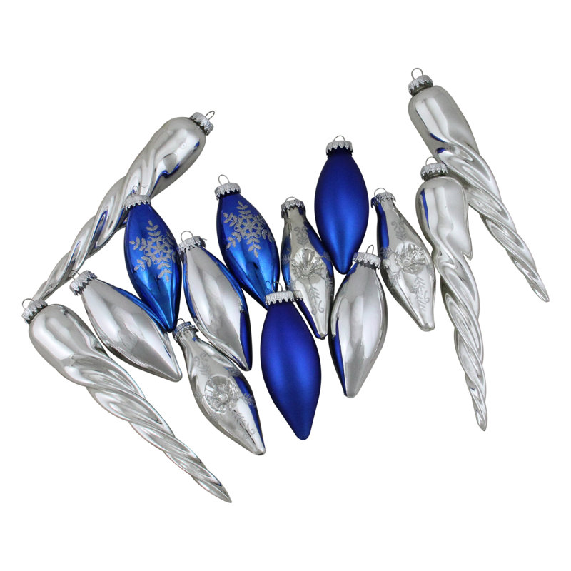 Ornements de Noël asymétriques en verre 36ct