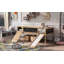 Lit mezzanine simple en bois avec deux boîtes de rangement - Naturel-127019174