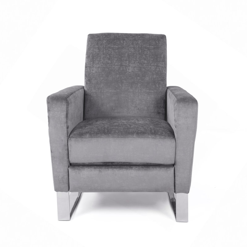 Fauteuil inclinable en métal, Tissu gris