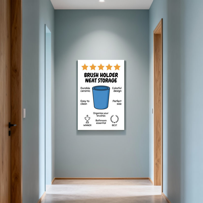 Porte-brosses en céramique bleu Bath & Laundry