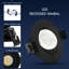 LuxRITE 3 po Luminaire encastré à DEL à cardan, 5CCT 2700K-5000K, 9 watts, 750 lumens, projecteur pivotant réglable à 360º + 30º à intensité variable, noir, paquet de 12-125895830
