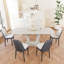 Ensemble de table de salle à manger extensible de 62,99 à 78,74 po pour 2 à 8 personnes, équipé de 6 chaises de salle à manger rembourrées en tissu polyuréthane épais, d'une table de salle à manger spacieuse, d'une table et de chaises de cuisine, avec des pieds en U-618824232-618824235