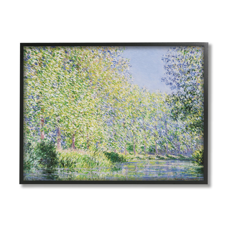 «Epte River» par Claude Monet, Giclée encadrée noir minuit, H 16 po x l 20 po x P 1,5 po