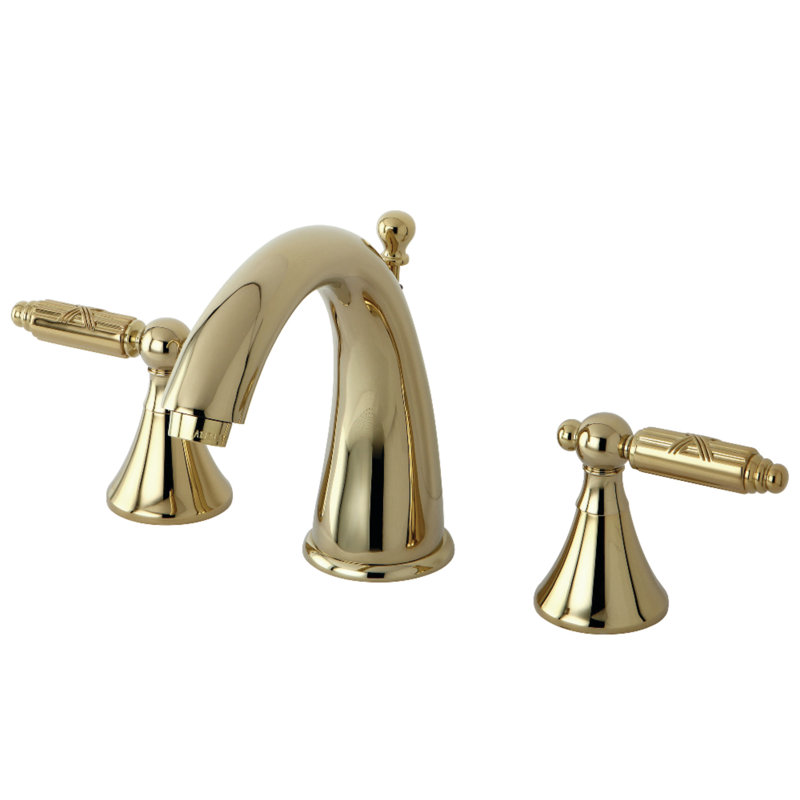 Robinet pour salle de bain espacé avec poignées doubles en croix, Nickel brossé