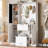 51.1" Entryway Bench With Shoe Storage - 3-In-1 Hall Tree With Mirror & Foldable Seat - 4 Sturdy Hooks