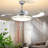42-inch Silver Modern Fan Chandelier | Remote Control Dimming + Invisible Fan Blade Design