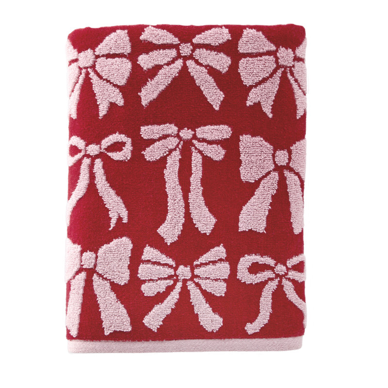 BOW JACQUARD BATH-RED