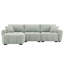 Canapé modulaire de 110 po en forme de L avec siège très grand, conception en ligne, repose-pieds mobile, mousse haute densité, combinaison libre, structure en métal et bois robuste, tissu bouclé, 3 couleurs-294293145