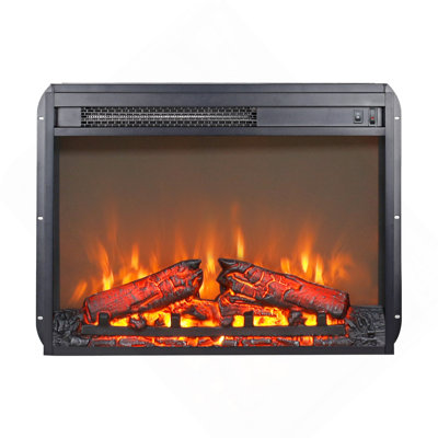 23 Inch Electric Fireplace Insert Heater With Log Set & Realistic Flame, Overheating Protection Without Control