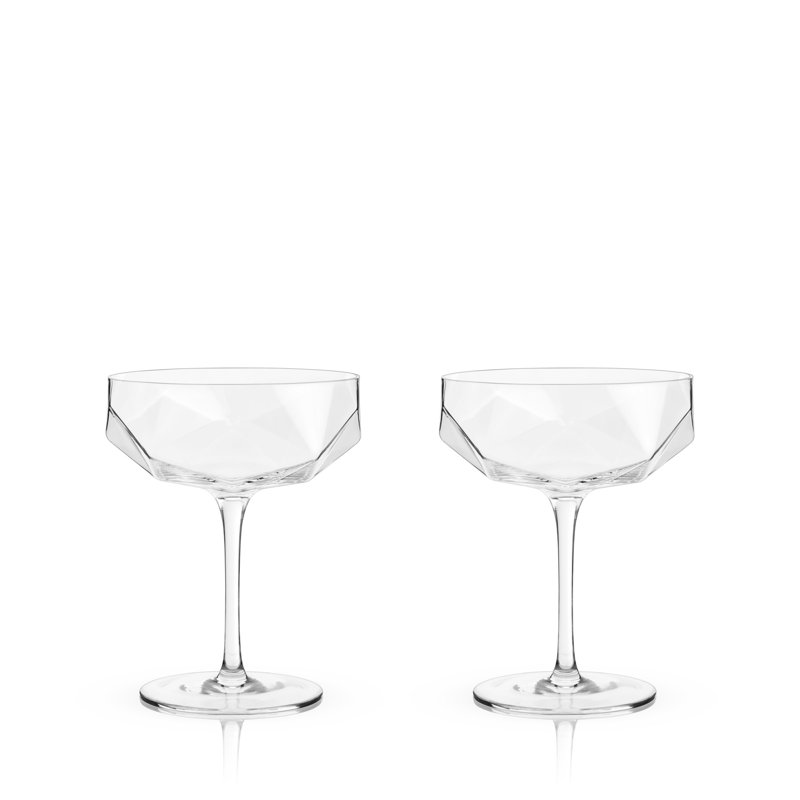 Seneca Faceted Coupe Glasses