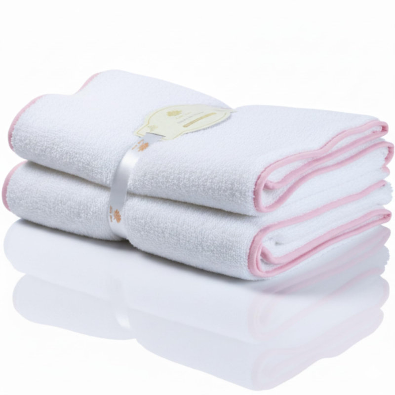 100% Cotton Bath Sheet, Pink Piping