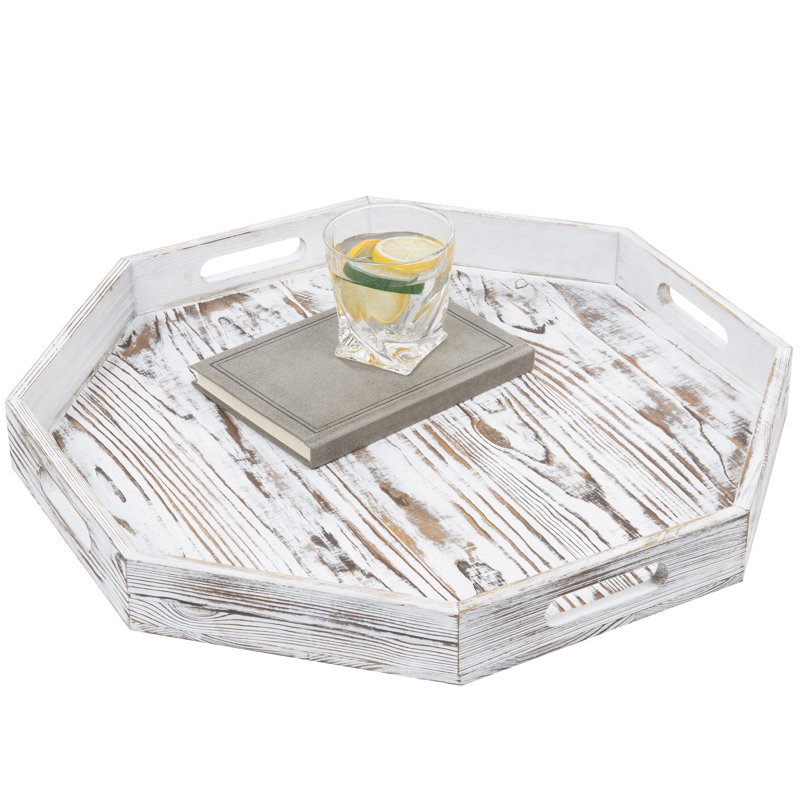 Luziano Octagonal Wood Ottoman/Coffee Table Tray