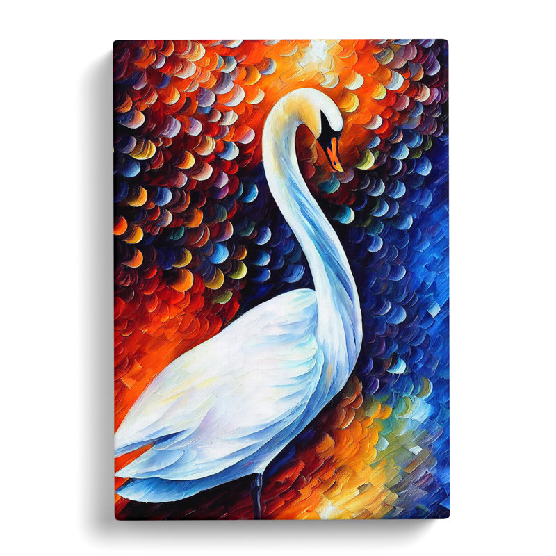 Swan Portrait No.4 - Wrapped Canvas, 50cm H x 35cm W x 3cm D