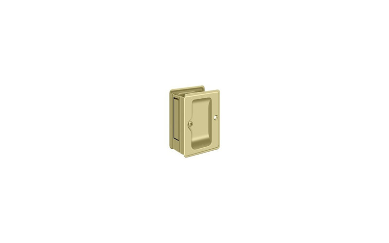 Deltana SDPA325U3-UNL HD Pocket Lock, Adjustable, 3-1/4" x 2-1/4" Passage in Unlacquered Brass