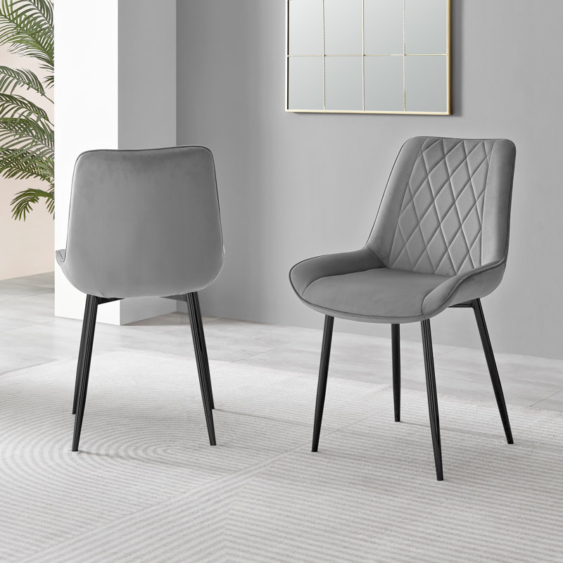 Chaises de salle à manger Simsbury, Gris, Noir