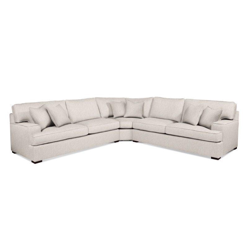 Sadie 3-Piece Upholstered Sectional, Java Finish, Snow Crypton Performance; 0884-91