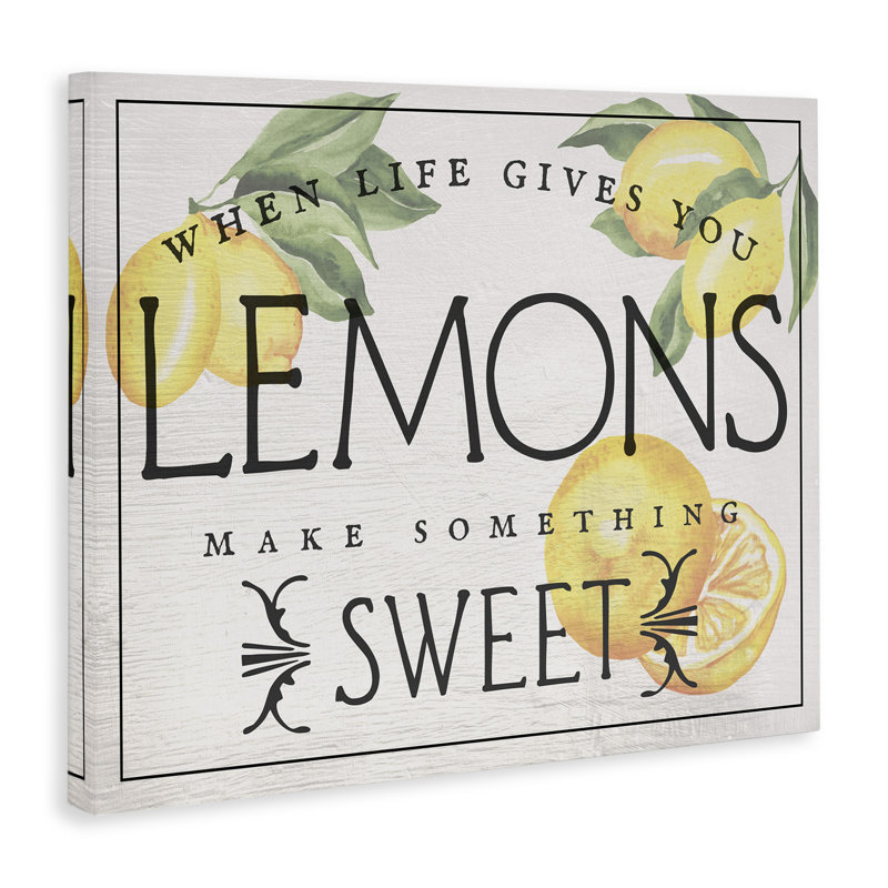 «Life Gives Lemons», agrume audacieux, art mural sur toile par Daphne Polselli, H 30 po x l 40 po