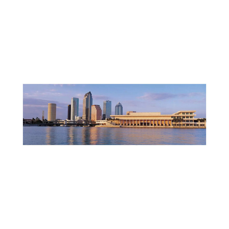 Tampa Skyline Cityscape (Evening) - Wrapped Canvas Panoramic Print