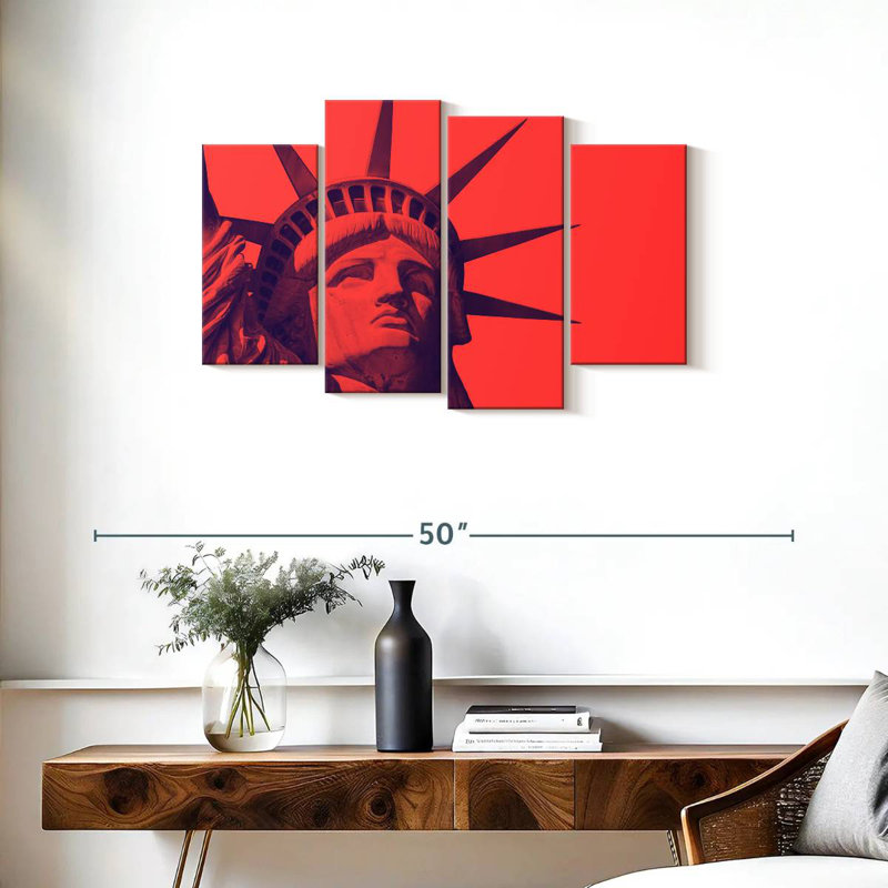 Nicci Red Statue Of Liberty, 22" H x 36" W