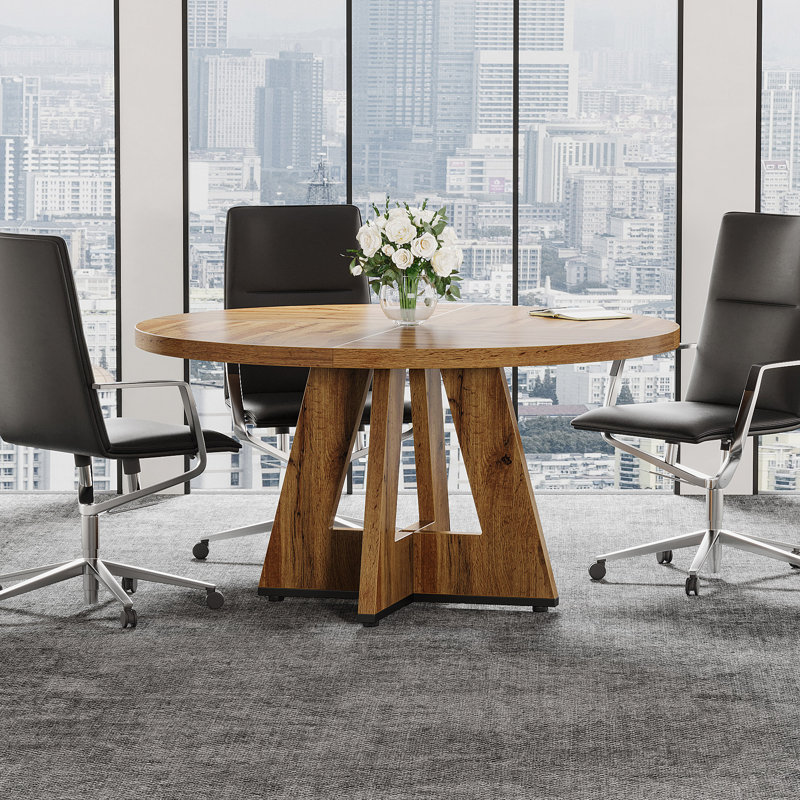 Table de conférence ronde, Bois