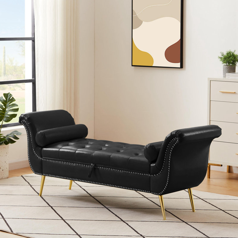 Banc de rangement rabattable, Noir, noir, noir, noir