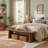 55.1" Solid Wood Bench, Rustic Entryway Bench