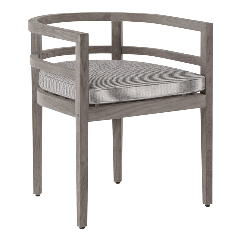 Chaise avec accoudoirs d'extérieur en teck Santa Barbara, Welt, Perigold ‑ répétition de carbonisation, Teck naturel
