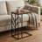 Warren Accent C-Table in Brown Color, Metal Base with Wood Top