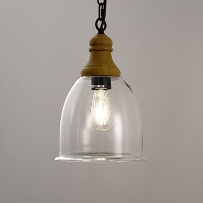 Luminaire suspendu en bois 1 lumière Aashka