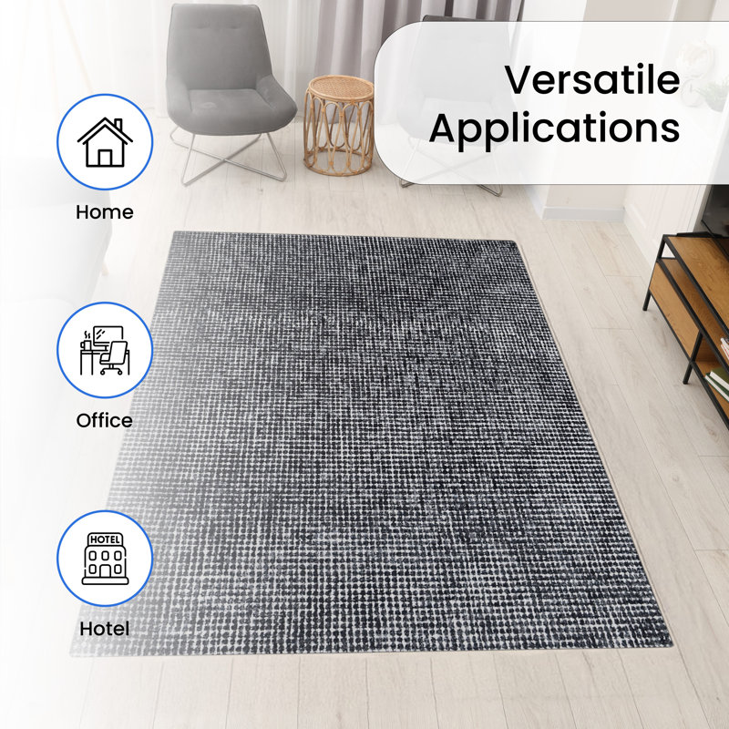 (5 pi x 8 pi) Tapis en laine touffeté à la main avec dossier en latex, tapis antidérapant, Rectangle de 5 pi x 8 pi